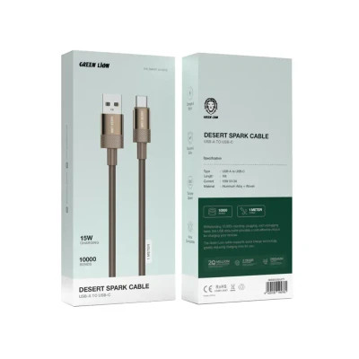 کابل گرین لاین مدل DESERT SPARK CABLE USB-A TO USB-C 15W